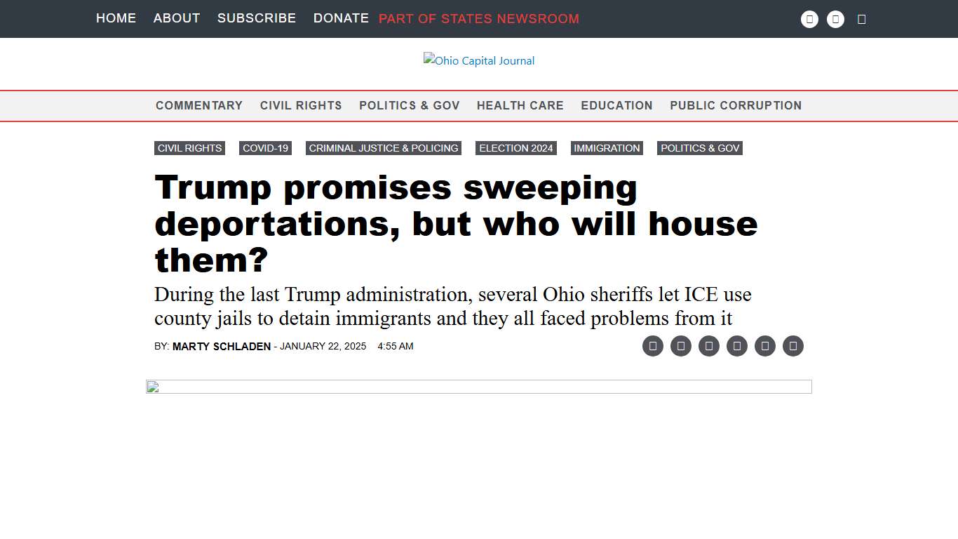 Trump promises sweeping deportations, but who will house them? • Ohio Capital Journal