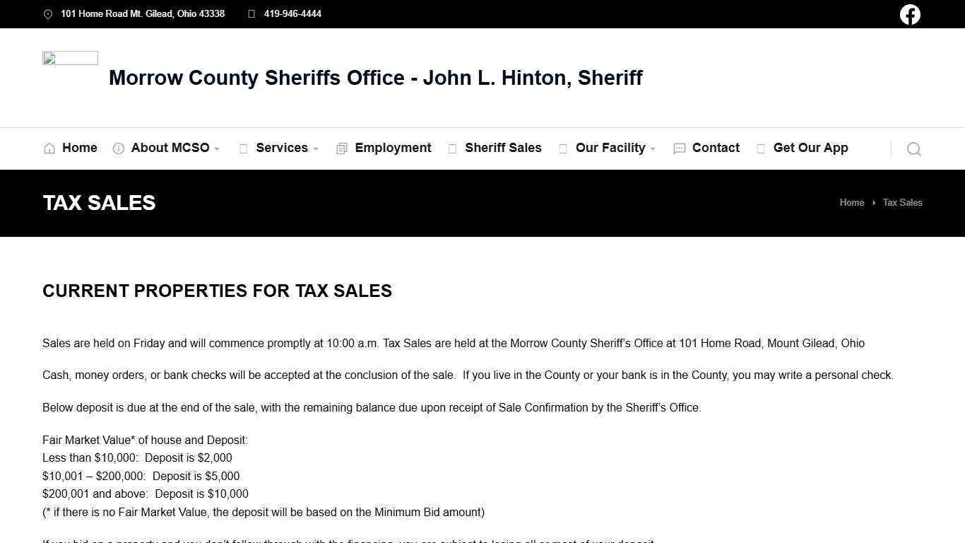 Tax Sales – Morrow County Sheriff Office